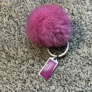 Coach puff ball Pom keychain